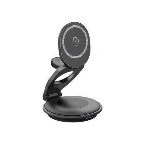 منصة شحن السلكي 3 في 1 بقوة للساعة والسماعة والجوا...