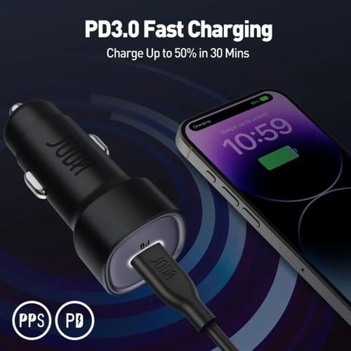 شاحن سيارة JODA بقوة 20 واط بمنفذ تايب سي - اسود