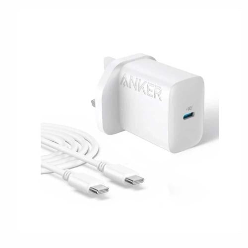 شاحن جداري انكر بقوة 20 واط بمنفذ تايب سي مع سلك ت...