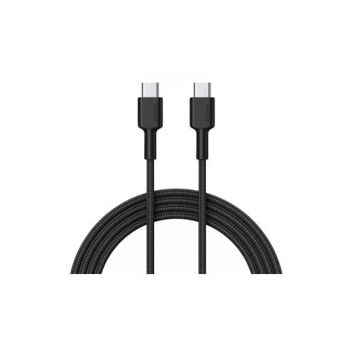 سلك aukey نايلون تايب سي تو تايب سي 0.9 سم - اسود