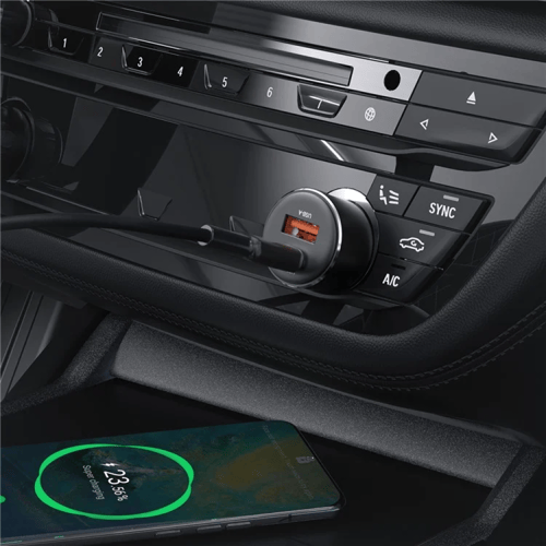شاحن سيارة AceFast بمنفذ تايب سي ومنفذ USB-A بقوة...