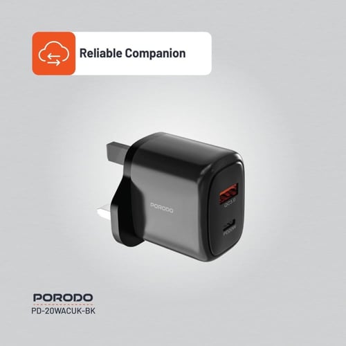 رأس شاحن مزدوج سريع 20 و 18 واط نمط بريطاني بورودو...