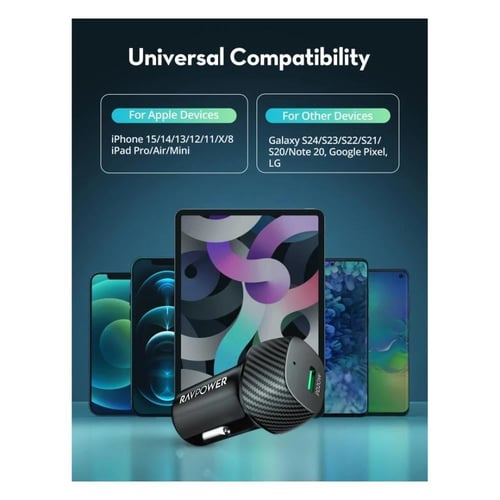 راف باور - شاحن سيارة بقوة 20 واط بمنفذ تايب سي -...