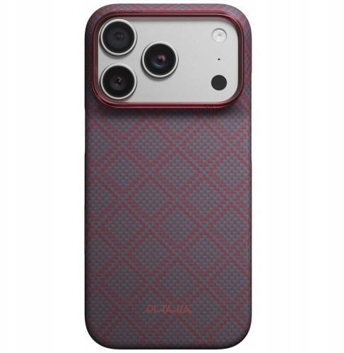 Pitaka Etui Edge Case Argyle MagSafe لهاتف iPhone 18 Pro / 17 Pro niebiesko-czerwony