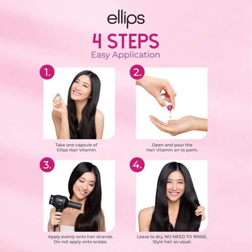 كبسولات فيتامين معالج للشعر للاشراقة من ellips