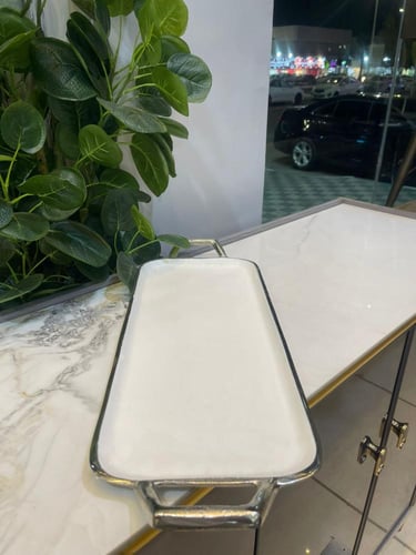 صينية المنيوم هندي مستطيلة بمقابض انيقة