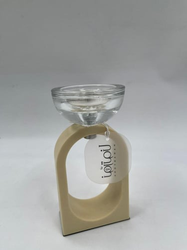 مبخرة عصرية بقاعدة بيج أنيقة ووعاء زجاجي شفاف