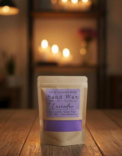 بودرة شمع Candle Sand لون بنفسجي هادئ بدون رائحة