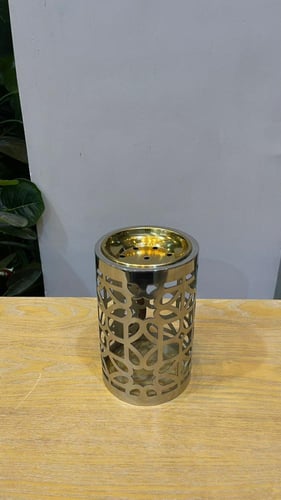 مبخرة ذهبية فاخرة بنقوش هندسية – صناعة هندية