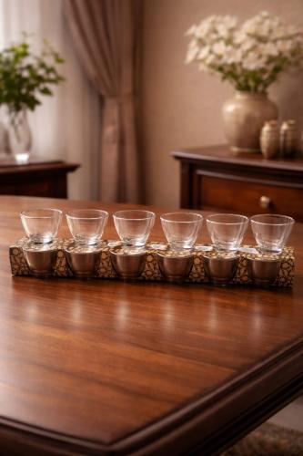 طقم فناجين تقديم زجاج