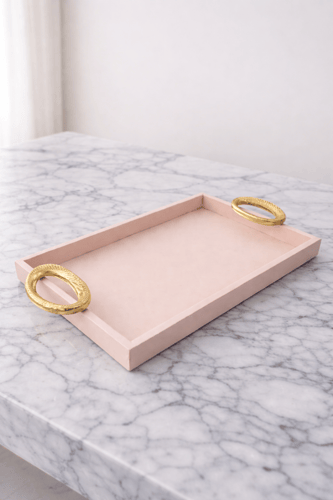 صحن تقديم فاخر بلمسة جلدية انيقة