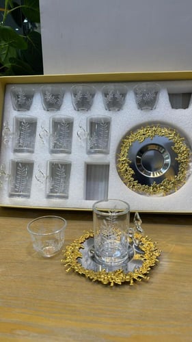 طقم كاسات مع فناجيل