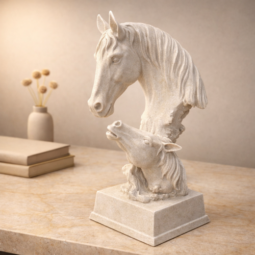 مجسم حصان فاخر بتصميم الأم وصغيرها
