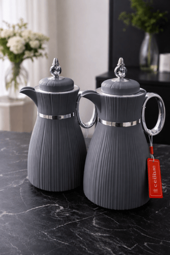 طقم ترامس رمادي فاخر بتصميم أنيق وعصري