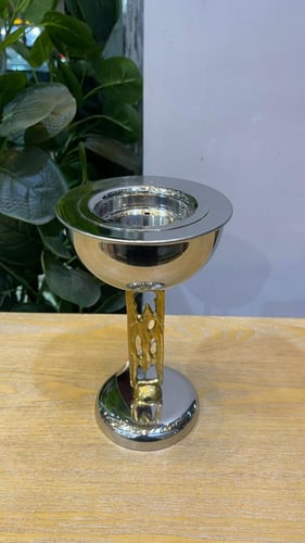 مبخرة معدنية فاخرة بتصميم ذهبي فضي – صناعة هندية