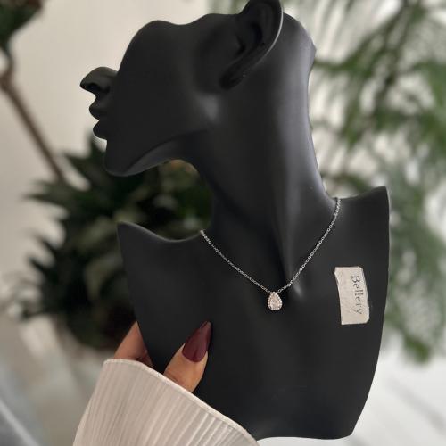 سلسال فضة بكرستالة لامعه شامل الملحقات