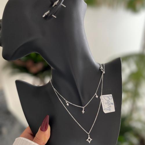 شوكر مع حلق ستار فضي دورين