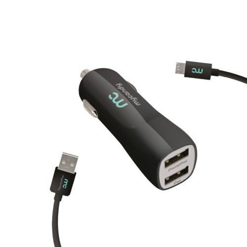 شاحن سيارة ماي كاندي منفذين usb مع كيبل مايكرو 1 م...
