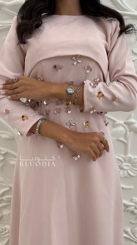 فستان عيد ناعم ساتر بقطعتين منفصله