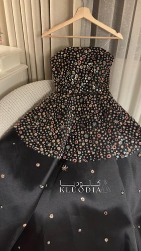 فستان سهره بزهور ترتر