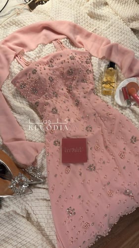 فستان مناسبات وردي