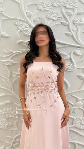 فستان عيد ناعم ساتر بقطعتين منفصله