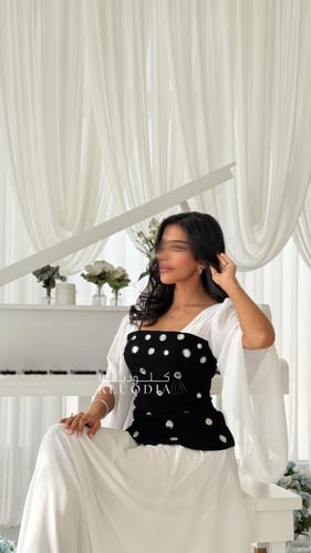 فستان انيق ساتر ب اكمام واسعه
