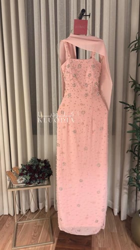 فستان مناسبات وردي