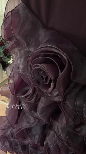 فستان انيق بتدخيلة اورقنزا لون بنفسجي