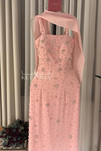 فستان مناسبات وردي