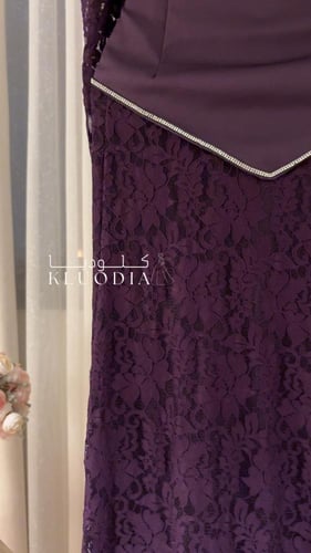 فستان دانتيل انيق لون بنفسجي