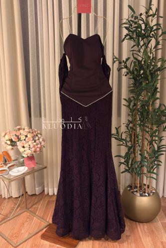 فستان دانتيل انيق لون بنفسجي