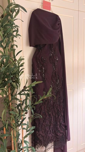 فستان مناسبات ساتر لون بنفسجي