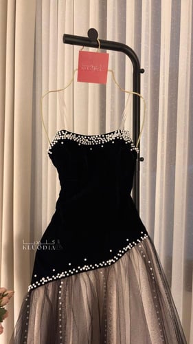 فستان مخمل سهره مع تل ولول