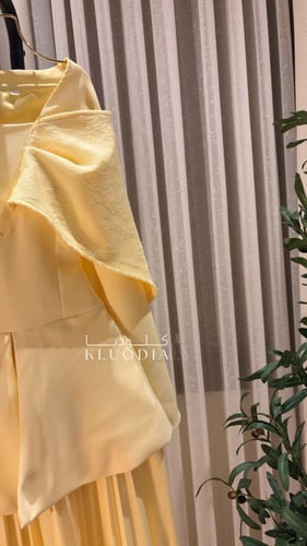 فستان انيق ساتر ليموني