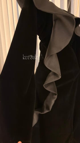 فستان شتوي مخمل ب اكمام