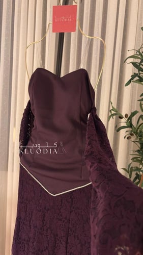 فستان دانتيل انيق لون بنفسجي