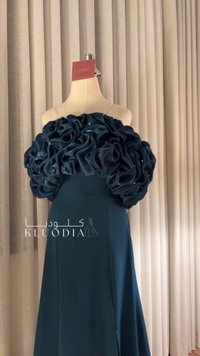 فستان سهره أوف شولدر تركواز