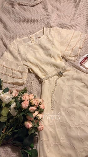 فستان عيد انيق لون سكري