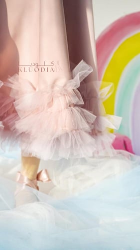 فستان عيد بناتي لون بينك