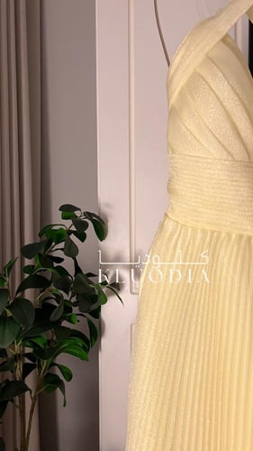 فستان مناسبات كسرات ليموني