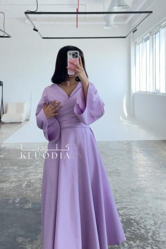 فستان عيد ساتر لون موف