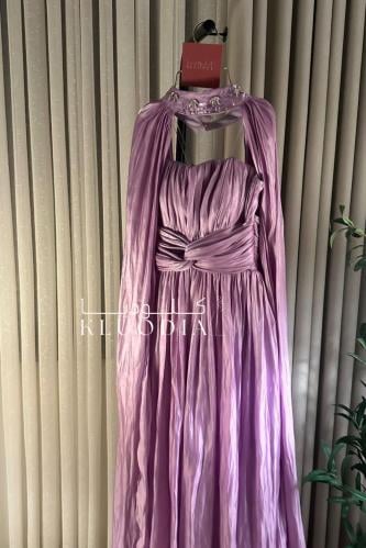 فستان مناسبات لامع بقطعتين منفصله