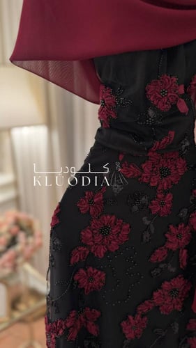 طقم مناسبات فخم مورد بقطعتين منفصله