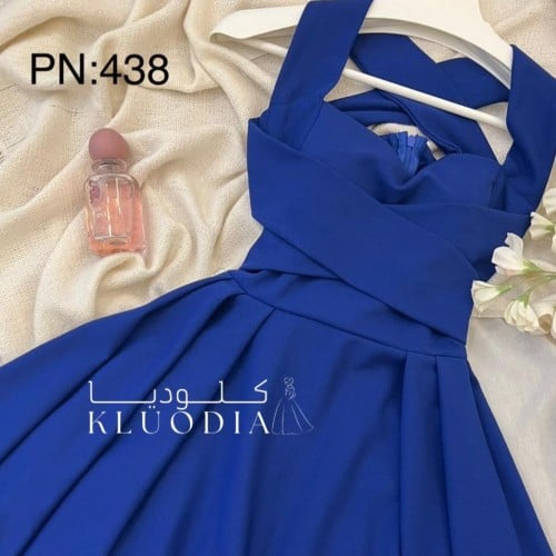 فستان كريب ناعم نيلي