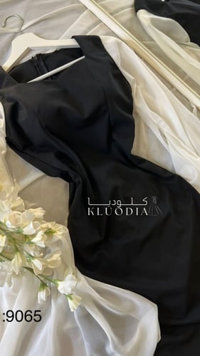 فستان كريب بأكمام شيفون