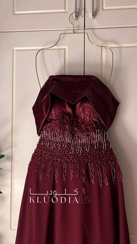 فستان سهره مطرز اوف شولدر