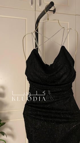 فستان سترتش لمعه طويل