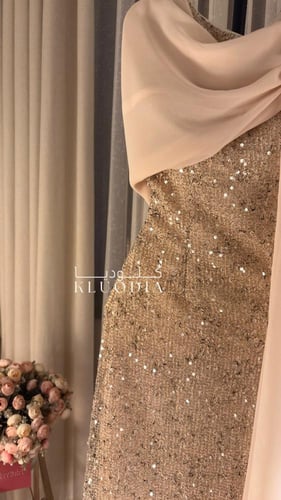 فستان مناسبات ساتر لون بيج