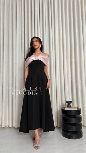 فستان باربي اسود + جازار وردي